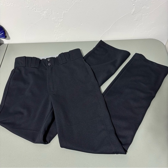 Easton Men's Small Black Baseball Pants Snap Front Zipper Straight - Picture 1 of 8
